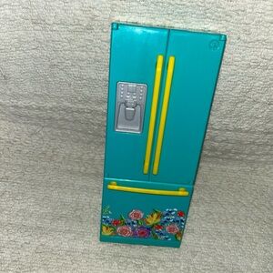 Barbie Doll Teal Pioneer Woman Kitchen Fridge 2018 Toy No Cardboard Back Flowers